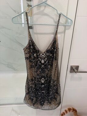 Issue New York Black Beaded Mini Dress